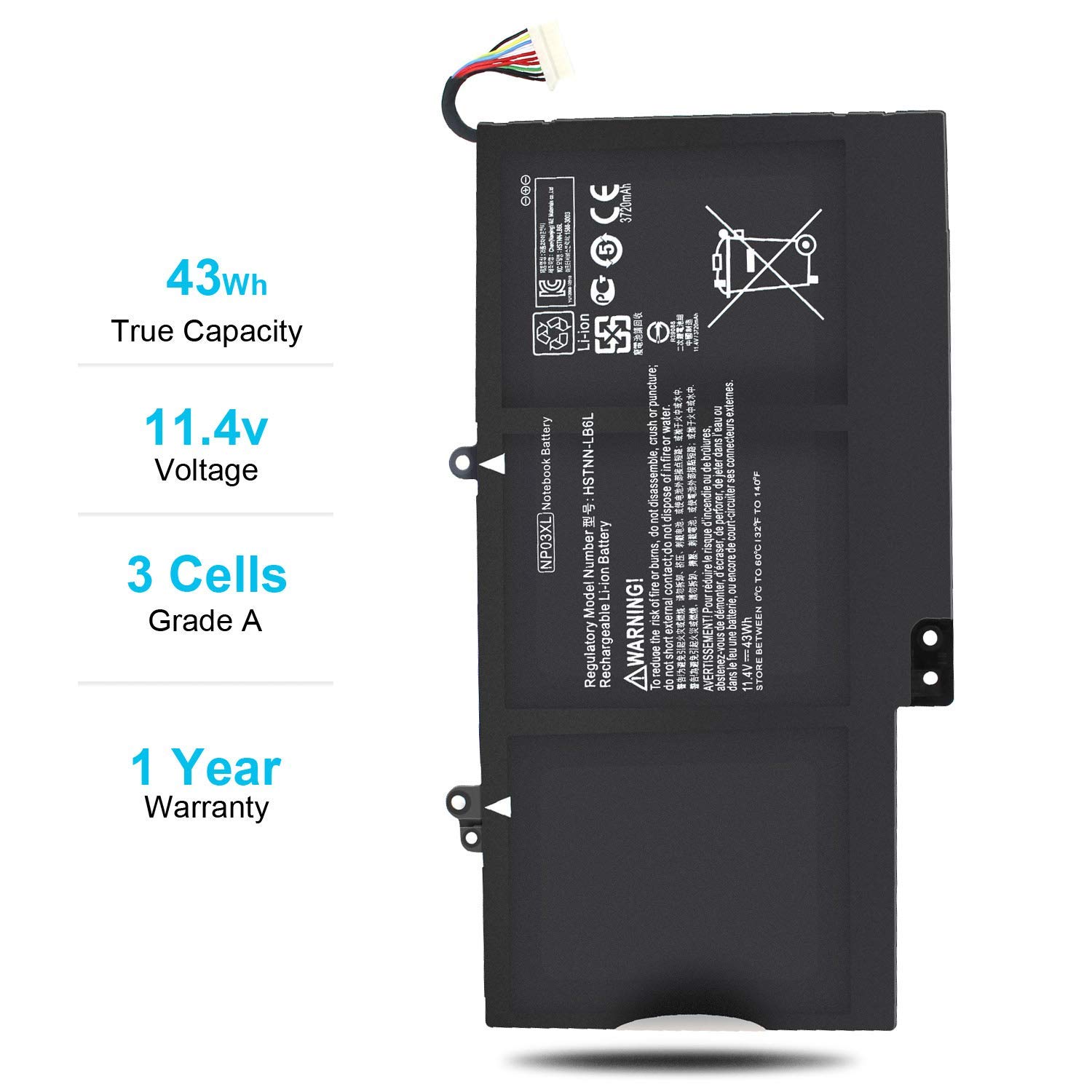 Amazon.com: NP03XL 761230-005 Battery for HP Envy X360 15-u010dx
